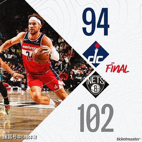 NBA:NBA常规赛：篮网102-94力克奇才,布里奇斯27+13,库兹马15分