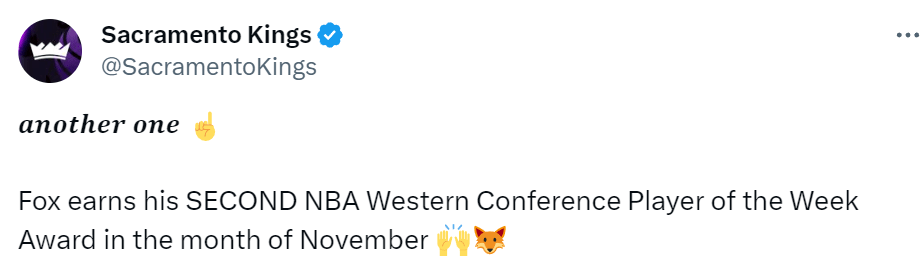 NBA:NBA官宣周最佳：兰德尔福克斯分别当选 浓眉字母哥等12人获提名