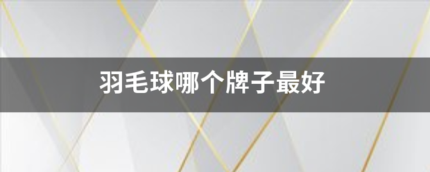 168体育网：羽毛球哪个牌子最好