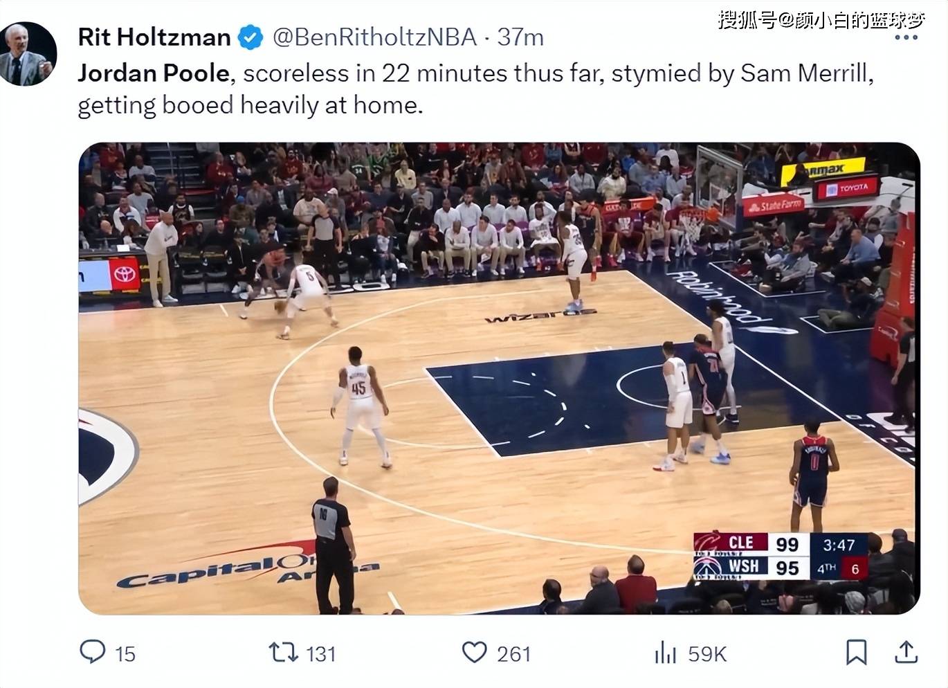 NBA:普尔0分6犯登全美第一热搜：5中0被主场狂嘘 美媒直言NBA最差球员