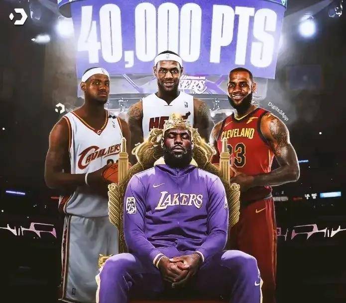 NBA:NBA历史得分第一人NBA，詹姆斯40000分里程碑